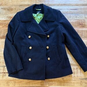 J. Crew Navy Pea Coat with Gold Buttons